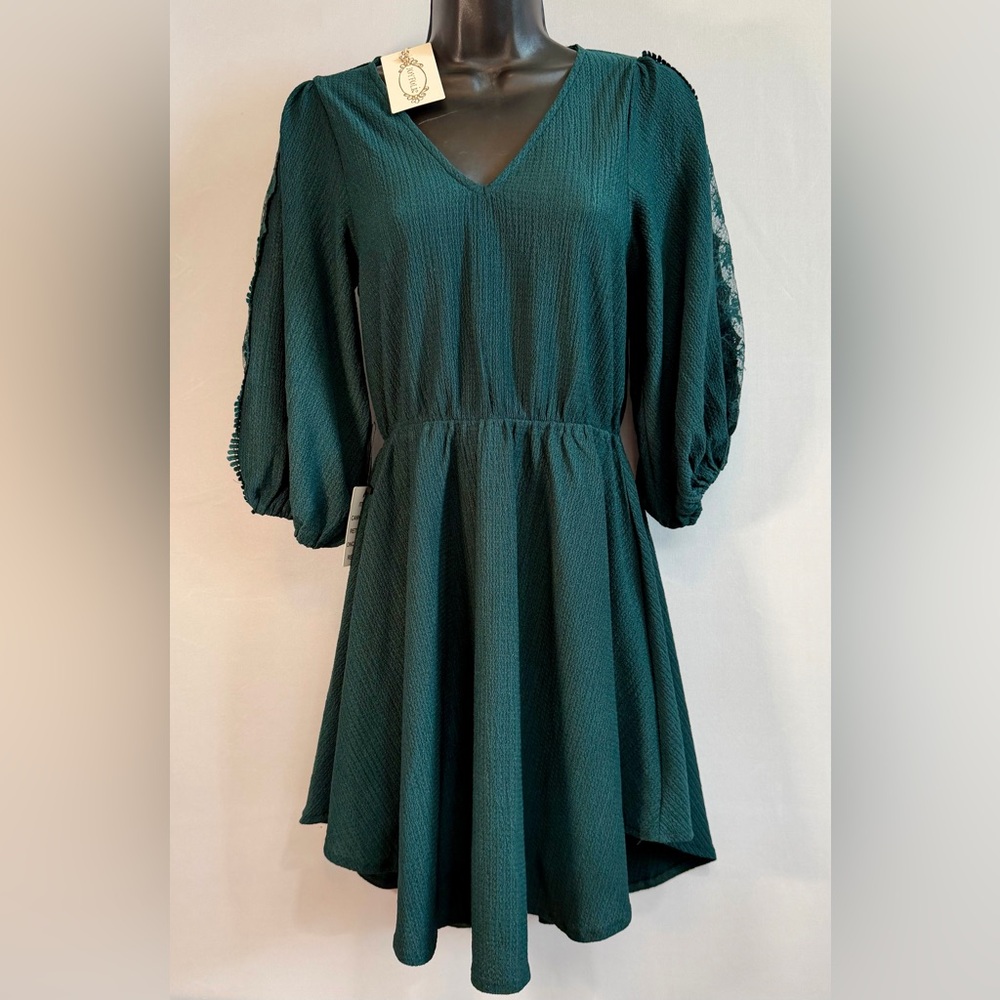 Joyfolie SARAI DRESS IN DEEP GREEN - Picture 6 of 6